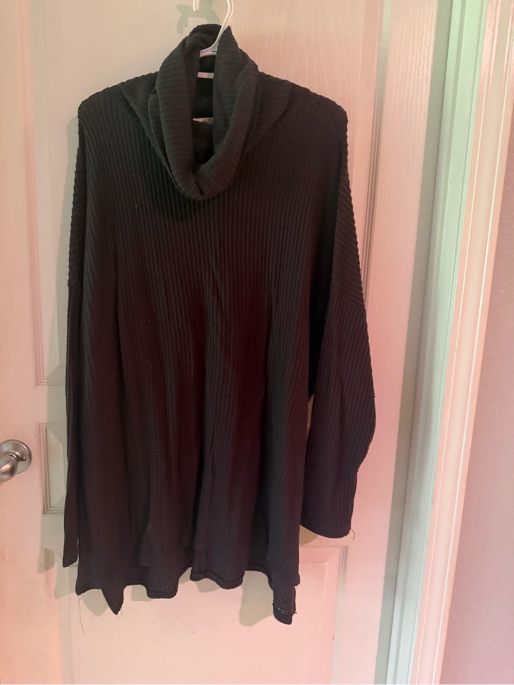 Grey Ribbed Turtleneck Sweater for Women